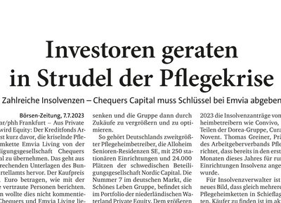 Zeitungsausschnitt Börsenzeitung